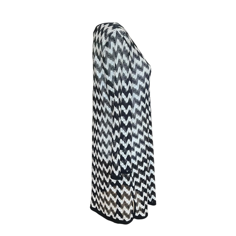 Joseph Ribkoff Swim Cover Up Size Medium Black White Chevron Mini - Picture 4 of 7